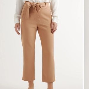 Stretch Crepe Paperbag Pant Camel